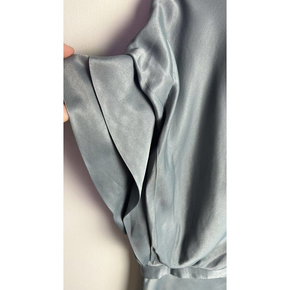 ANTHROPOLOGIE Women’s Madeline MIDI Dress Ruched Cap Sleeve Mock Neck Sz 14 - Picture 15 of 16